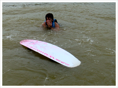 Attempting to cable ski